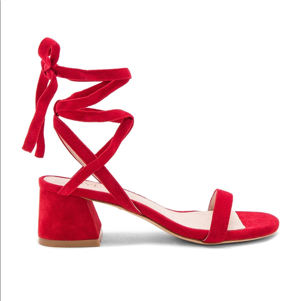 Red block heels